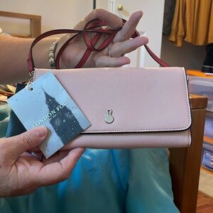 Folding crossbody wallet/ billfold